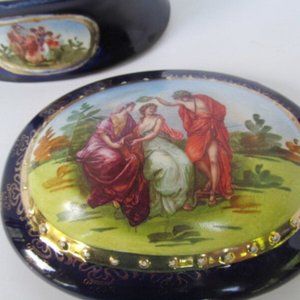 Trinket Box Powder Jar Box Greek Mythology design Victorian Vanity Decor